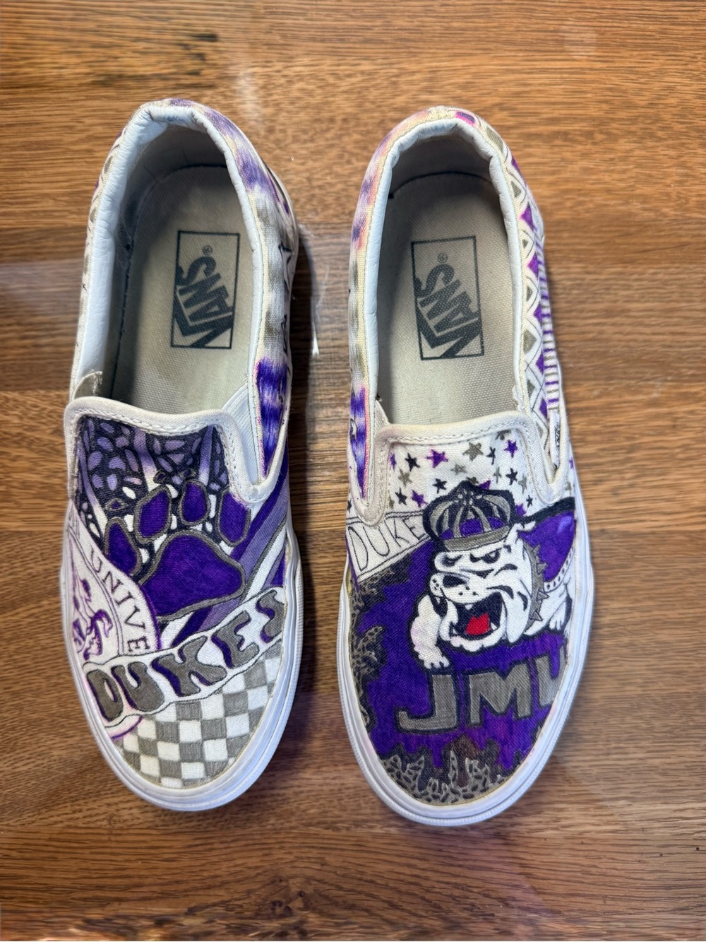 Vans JMU Dukes Handpainted Custom Slip-On Sneakers